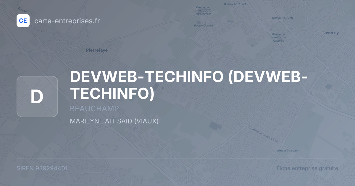DEVWEB-TECHINFO — 939294401 — fiche entreprise