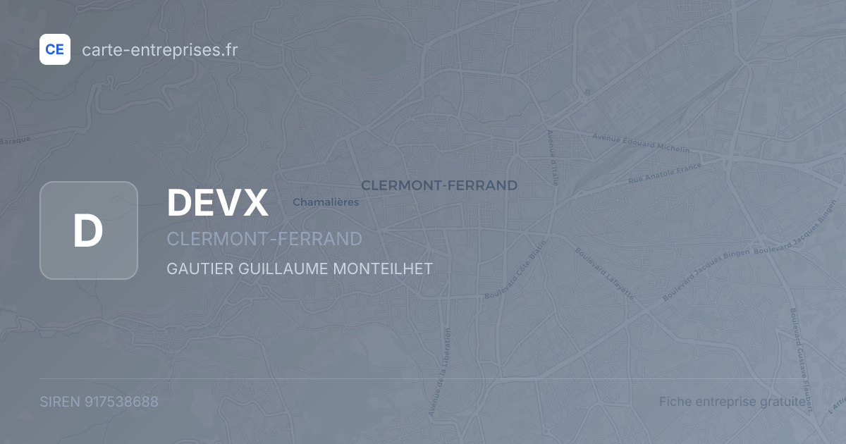 DEVX — 917538688 — fiche entreprise