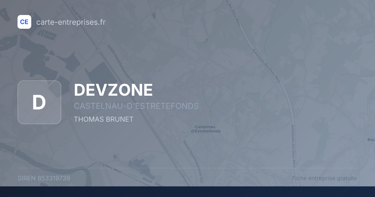 DEVZONE — 853319739 — fiche entreprise