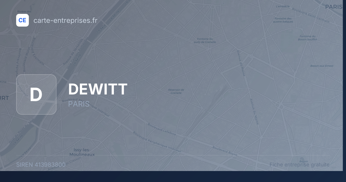 DEWITT — 413983800 — fiche entreprise
