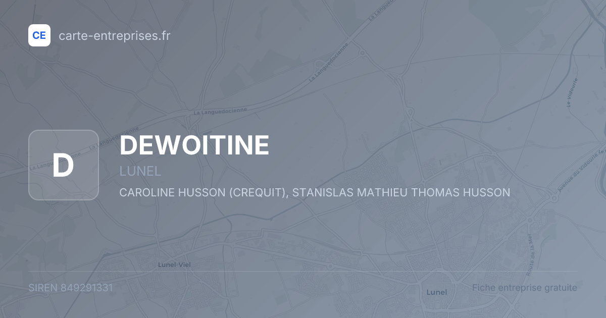 DEWOITINE — 849291331 — fiche entreprise