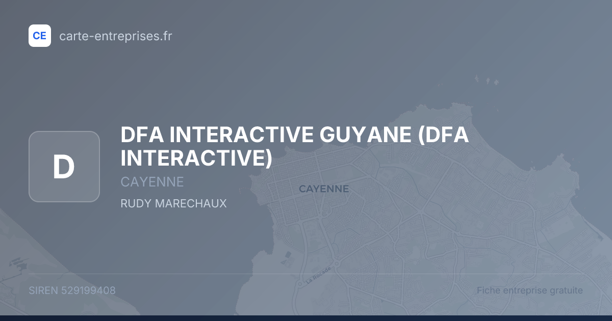 DFA INTERACTIVE GUYANE (DFA INTERACTIVE) — 529199408 — fiche entreprise