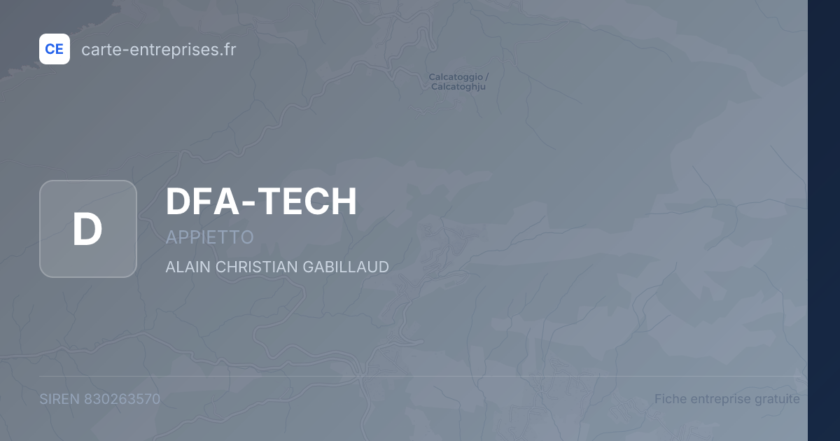 DFA-TECH — 830263570 — fiche entreprise