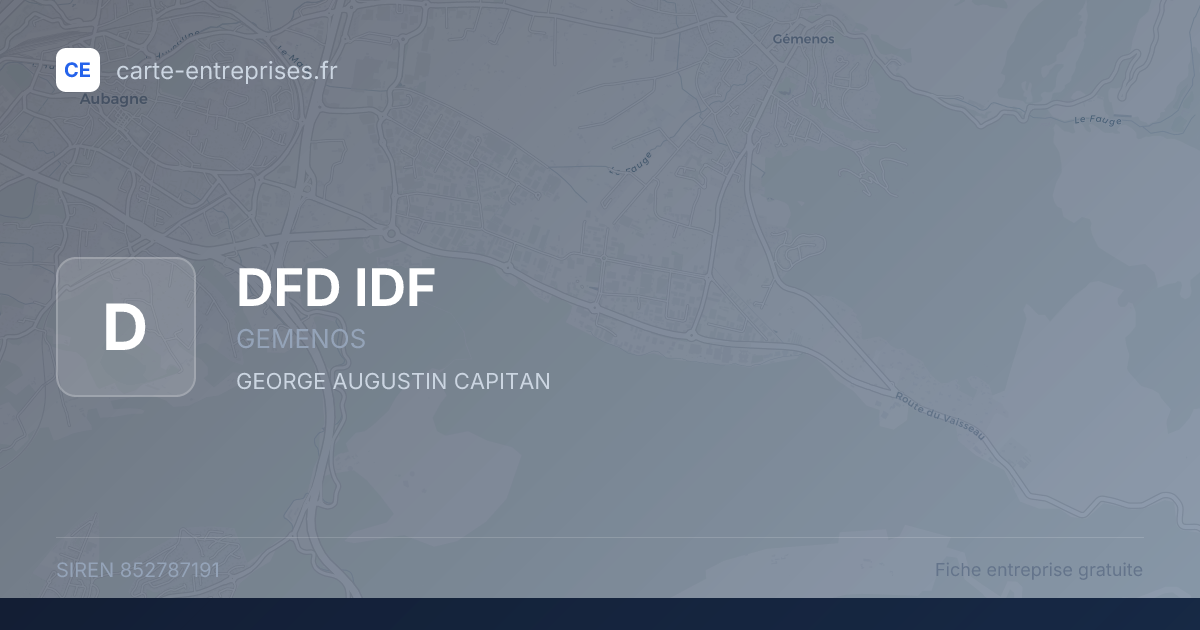 DFD IDF — 852787191 — fiche entreprise