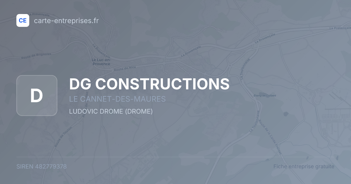 DG CONSTRUCTIONS — 482779378 — fiche entreprise
