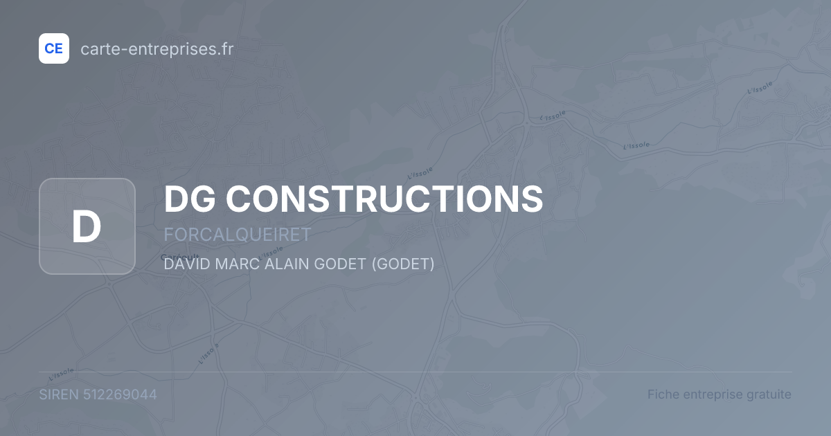 DG CONSTRUCTIONS — 512269044 — fiche entreprise