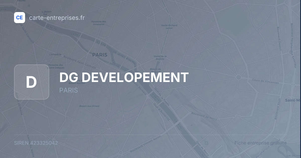 DG DEVELOPEMENT — 423325042 — fiche entreprise