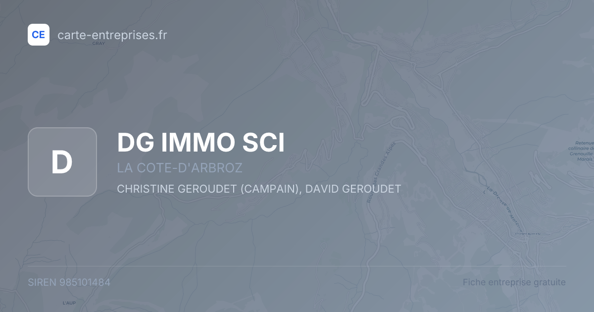 DG IMMO SCI — 985101484 — fiche entreprise