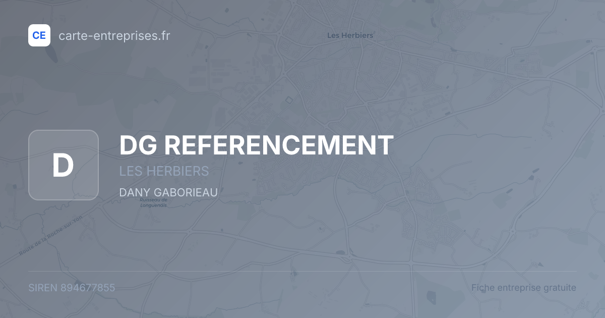 DG REFERENCEMENT — 894677855 — fiche entreprise