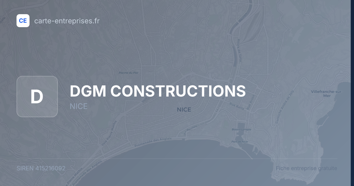 DGM CONSTRUCTIONS — 415216092 — fiche entreprise