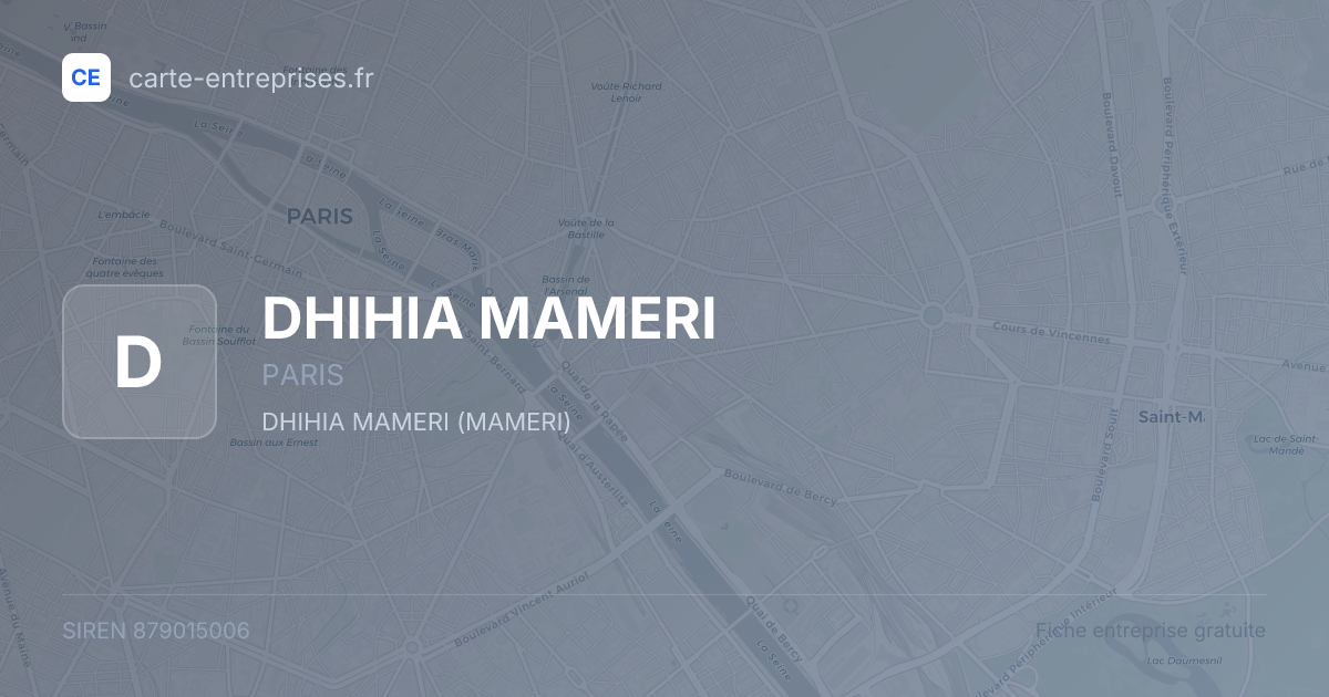 DHIHIA MAMERI — 879015006 — fiche entreprise