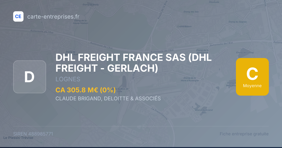 DHL FREIGHT FRANCE SAS (DHL FREIGHT - GERLACH) — 488985771 — fiche entreprise