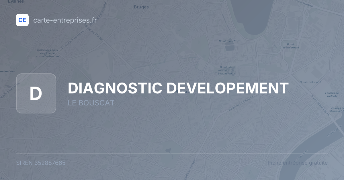 DIAGNOSTIC DEVELOPEMENT — 352887665 — fiche entreprise