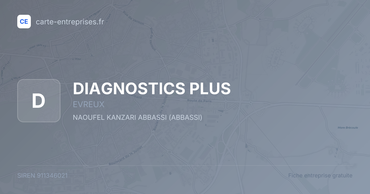 DIAGNOSTICS PLUS — 911346021 — fiche entreprise