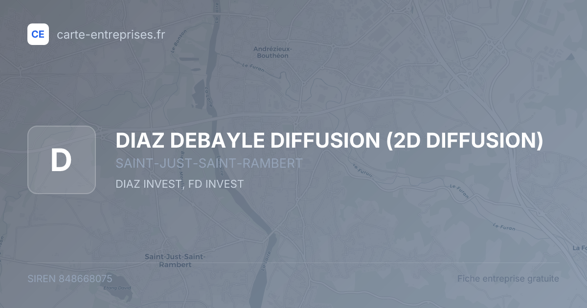 DIAZ DEBAYLE DIFFUSION (2D DIFFUSION) — 848668075 — fiche entreprise