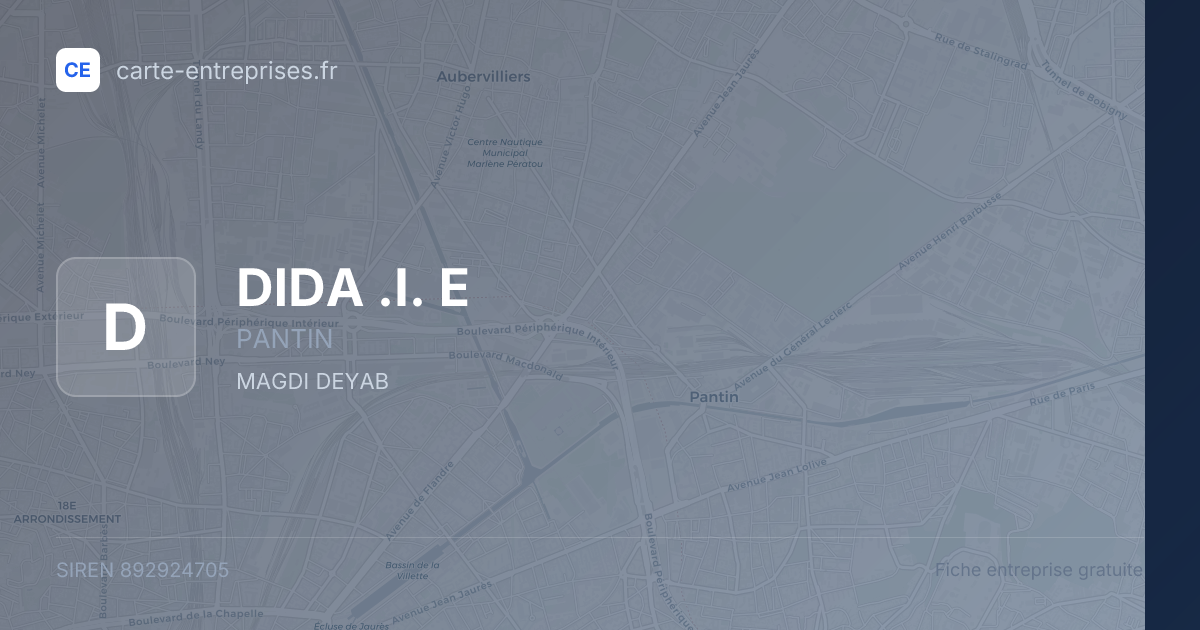 DIDA .I. E — 892924705 — fiche entreprise