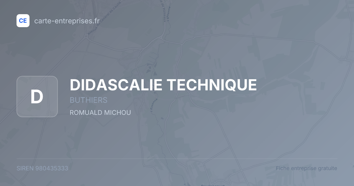DIDASCALIE TECHNIQUE — 980435333 — fiche entreprise