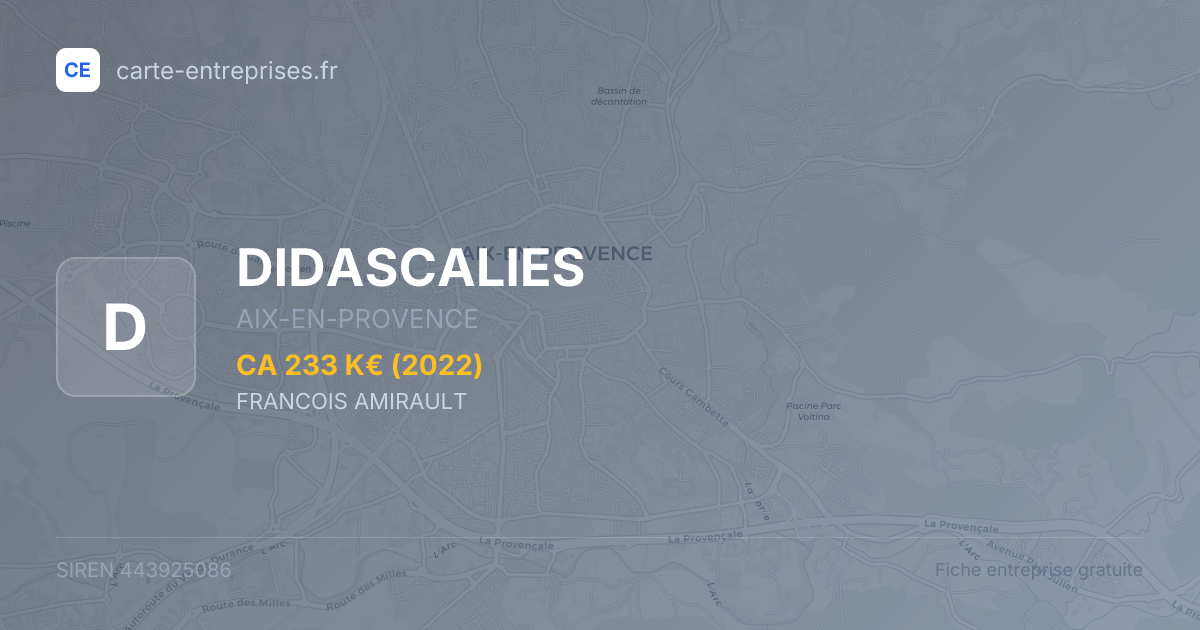 DIDASCALIES — 443925086 — fiche entreprise