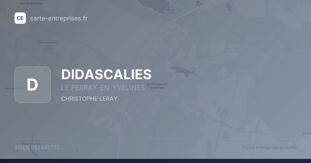 DIDASCALIES — 952442770 — fiche entreprise