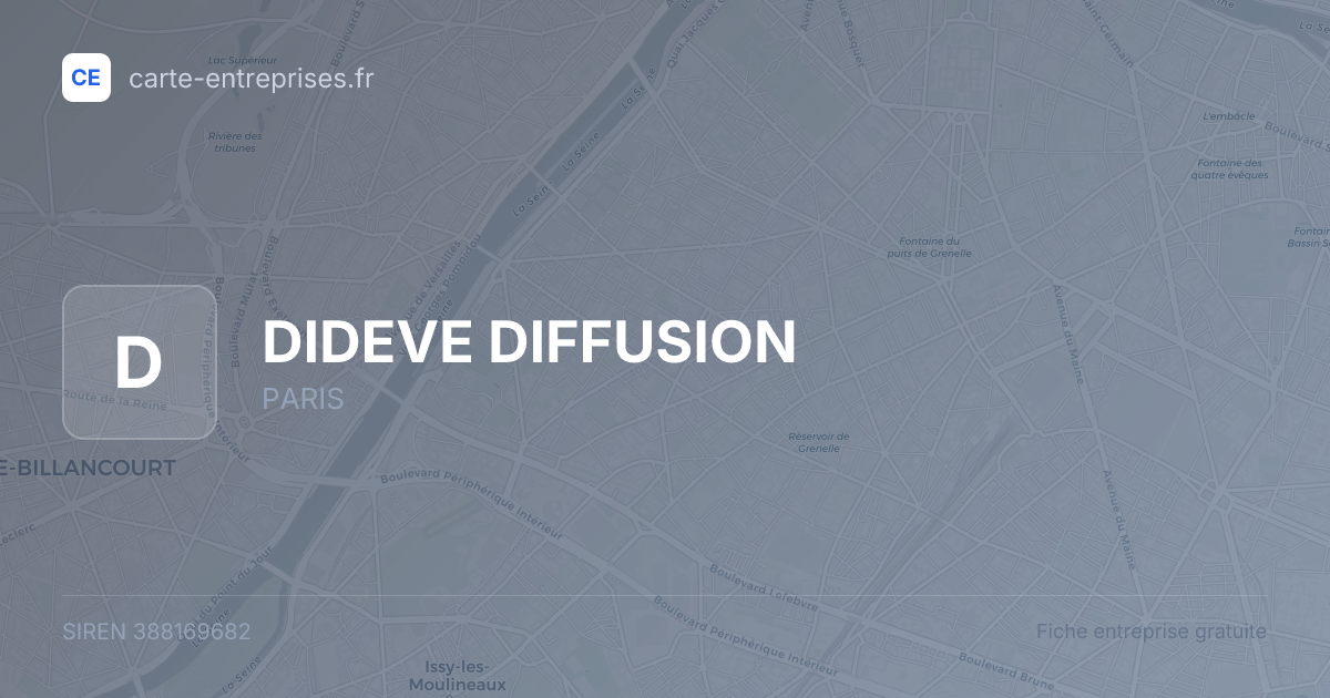 DIDEVE DIFFUSION — 388169682 — fiche entreprise