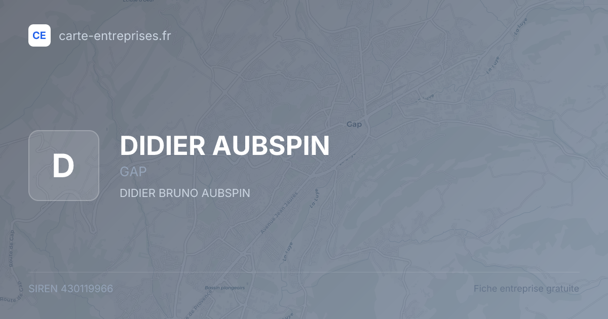 DIDIER AUBSPIN — 430119966 — fiche entreprise