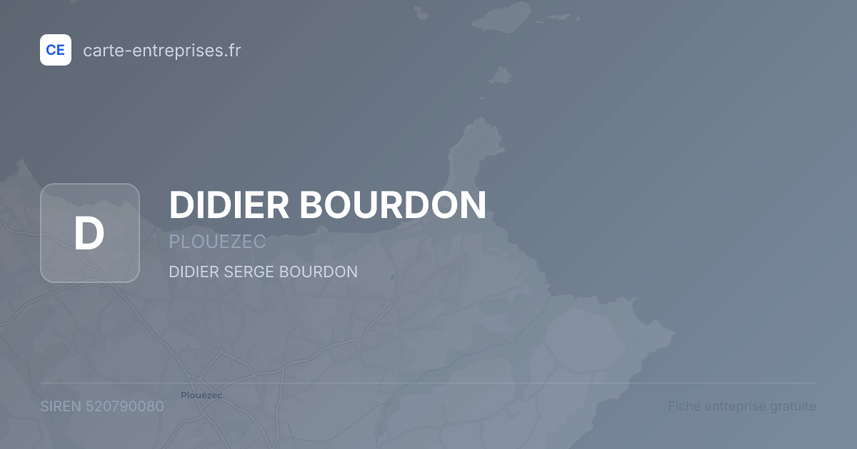 DIDIER BOURDON — 520790080 — fiche entreprise