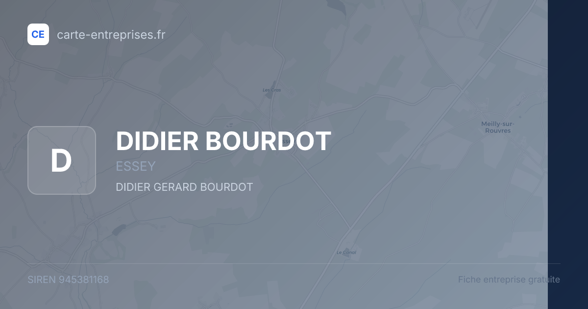 DIDIER BOURDOT — 945381168 — fiche entreprise