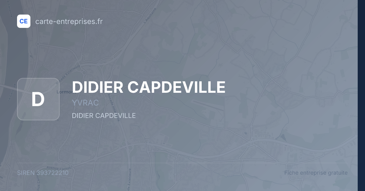 DIDIER CAPDEVILLE — 393722210 — fiche entreprise