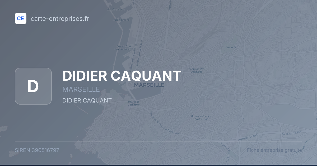 DIDIER CAQUANT — 390516797 — fiche entreprise