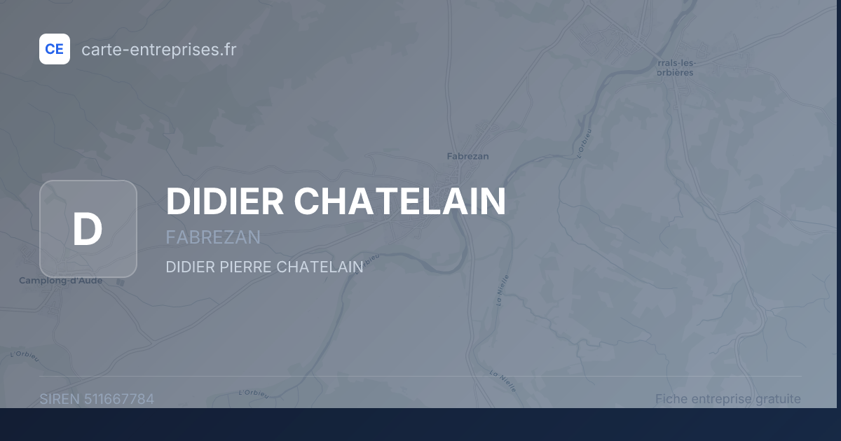 DIDIER CHATELAIN — 511667784 — fiche entreprise