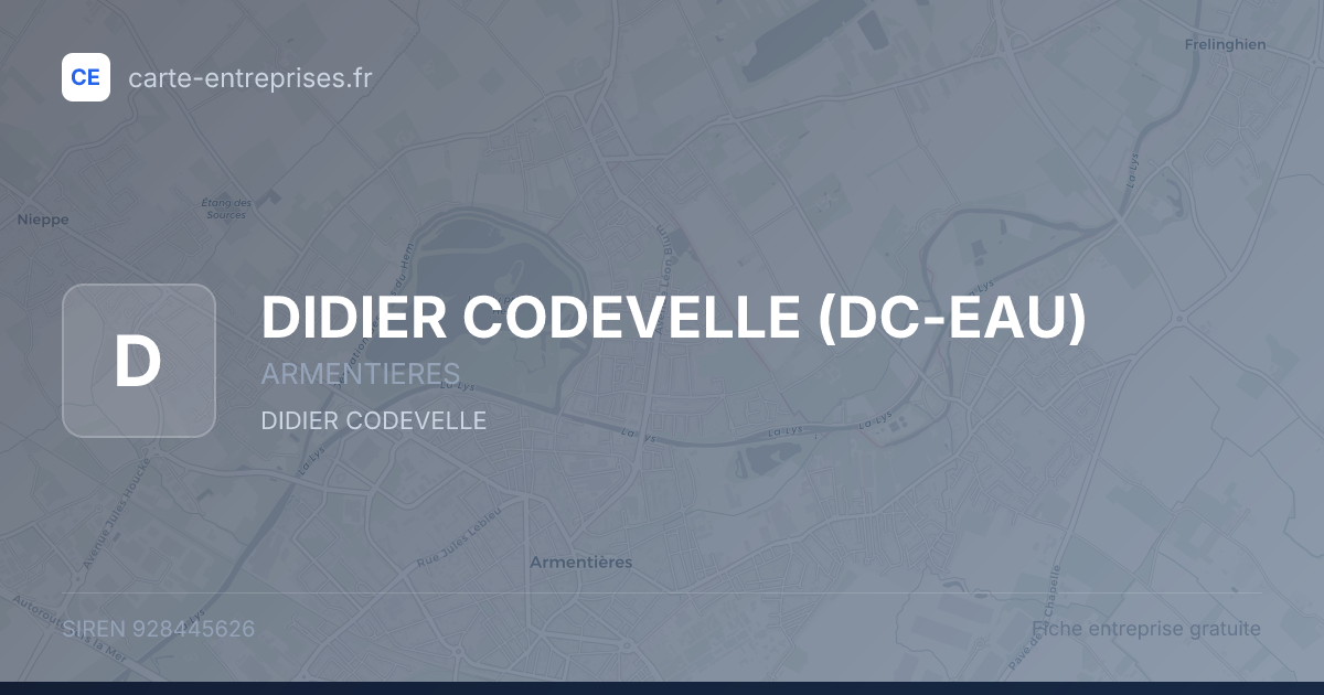 DIDIER CODEVELLE (DC-EAU) — 928445626 — fiche entreprise