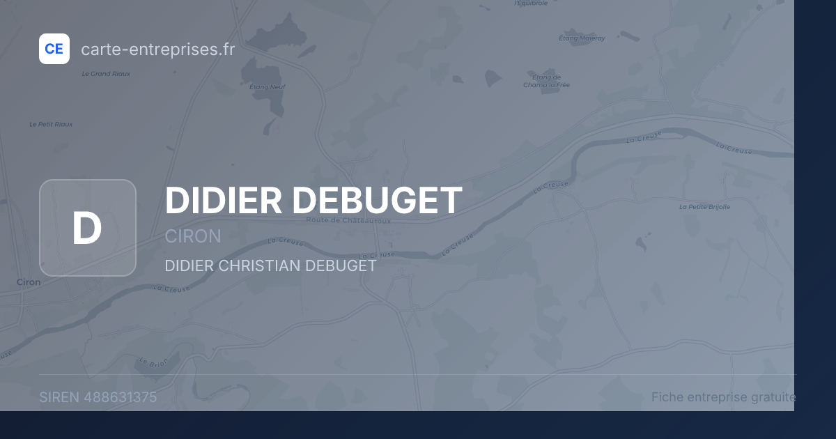 DIDIER DEBUGET — 488631375 — fiche entreprise