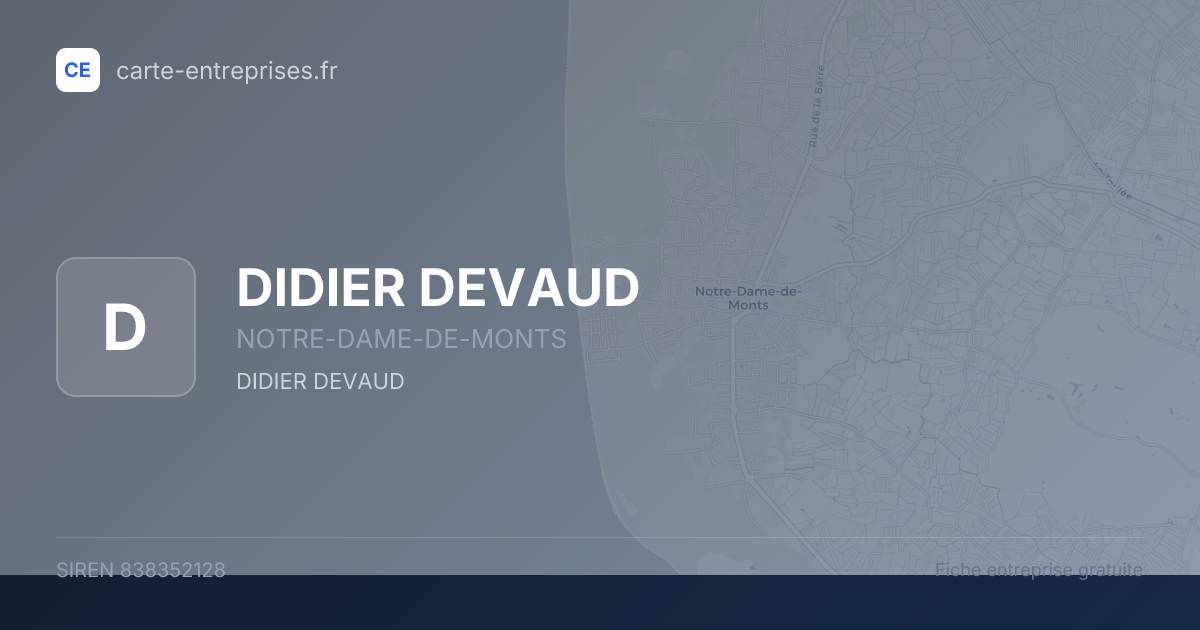 DIDIER DEVAUD — 838352128 — fiche entreprise