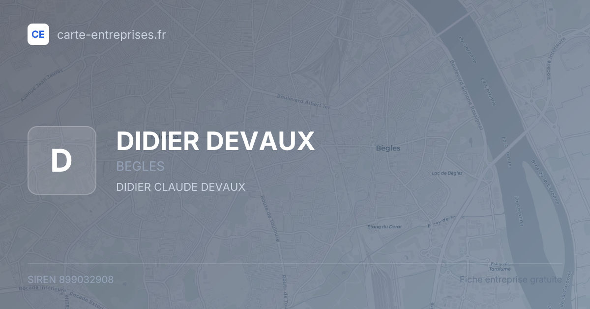 DIDIER DEVAUX — 899032908 — fiche entreprise