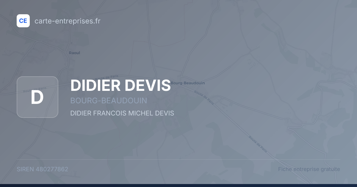 DIDIER DEVIS — 480277862 — fiche entreprise