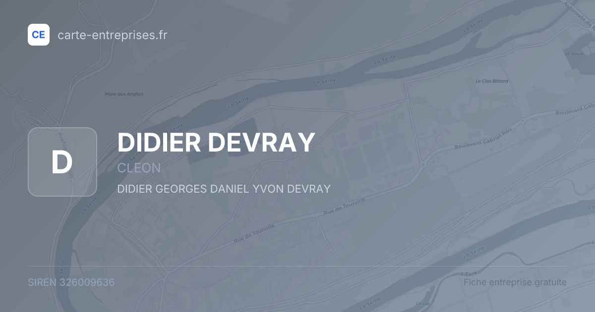 DIDIER DEVRAY — 326009636 — fiche entreprise