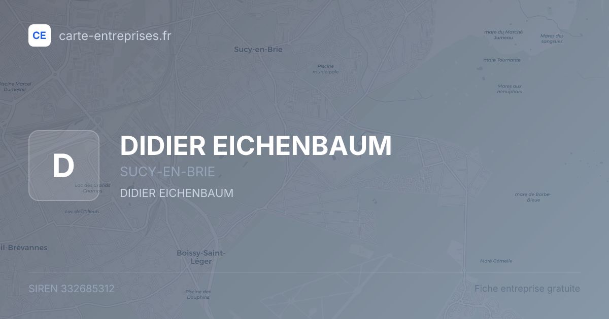 DIDIER EICHENBAUM — 332685312 — fiche entreprise