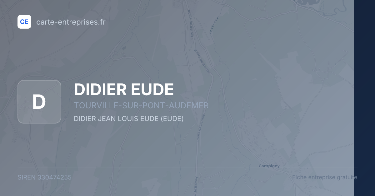 DIDIER EUDE — 330474255 — fiche entreprise