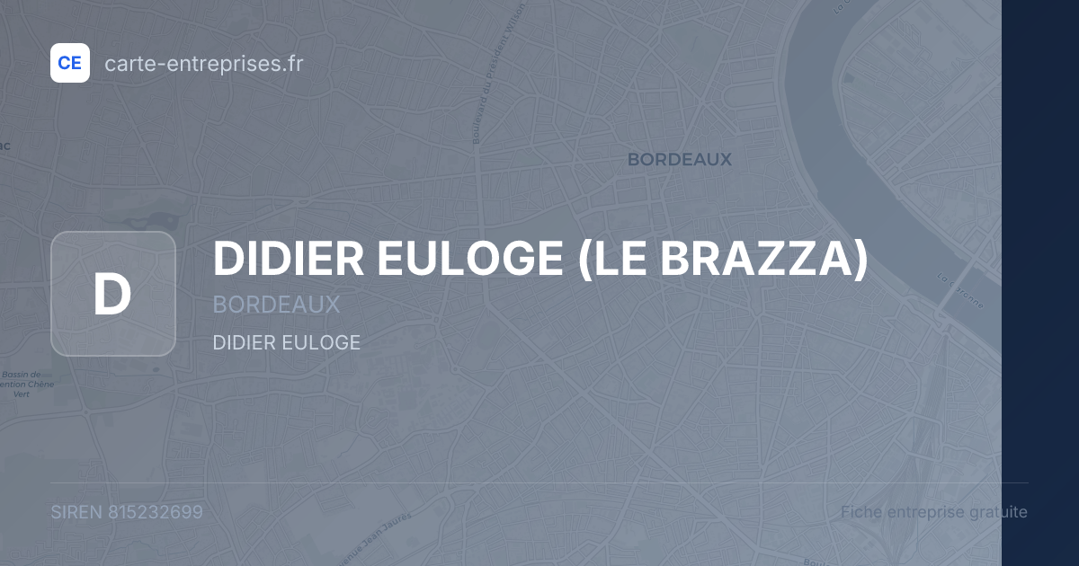 DIDIER EULOGE (LE BRAZZA) — 815232699 — fiche entreprise