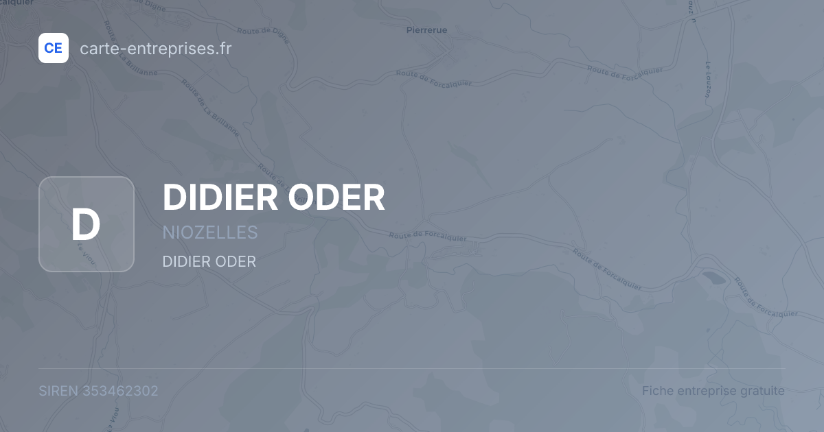 DIDIER ODER — 353462302 — fiche entreprise