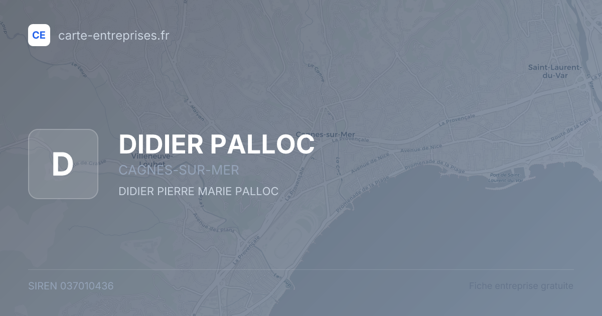 DIDIER PALLOC — 037010436 — fiche entreprise