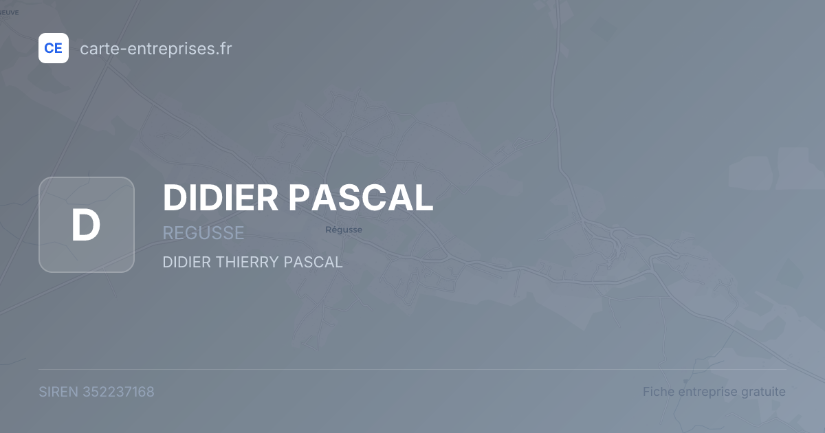 DIDIER PASCAL — 352237168 — fiche entreprise