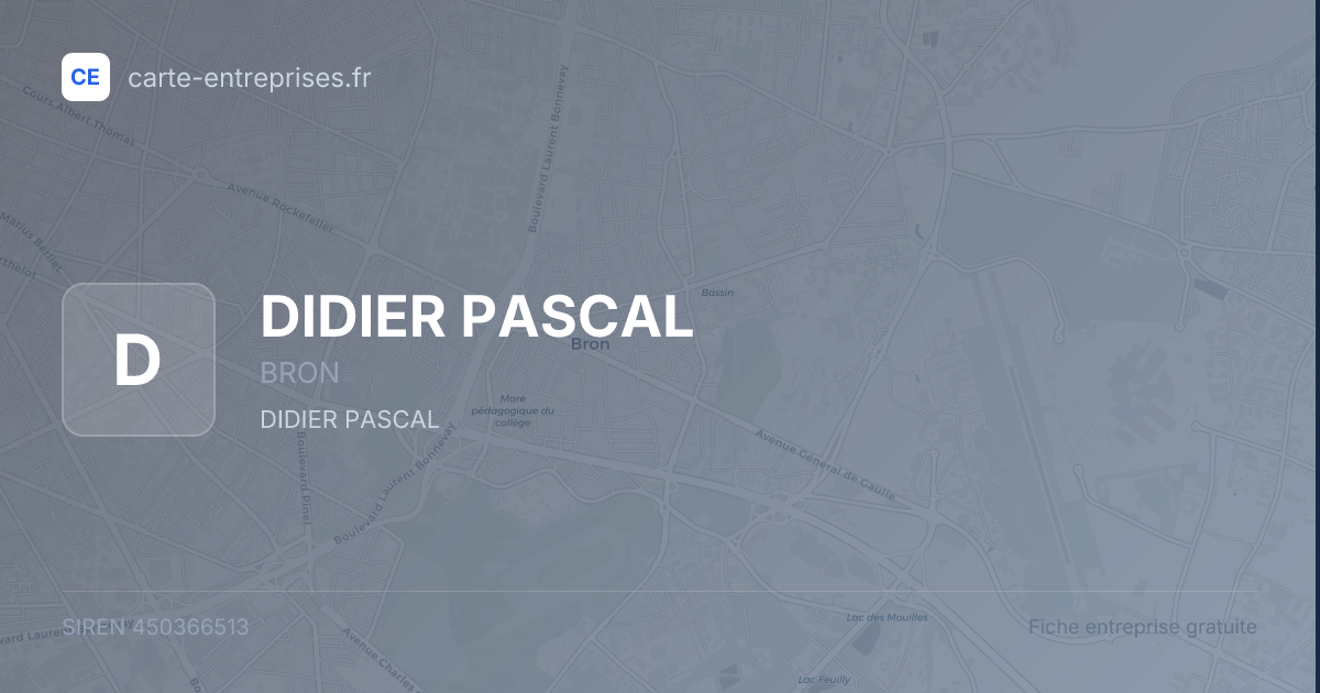 DIDIER PASCAL — 450366513 — fiche entreprise