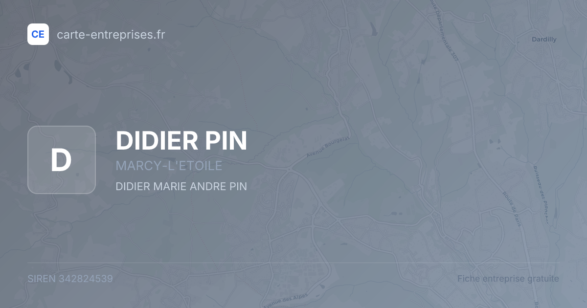 DIDIER PIN — 342824539 — fiche entreprise