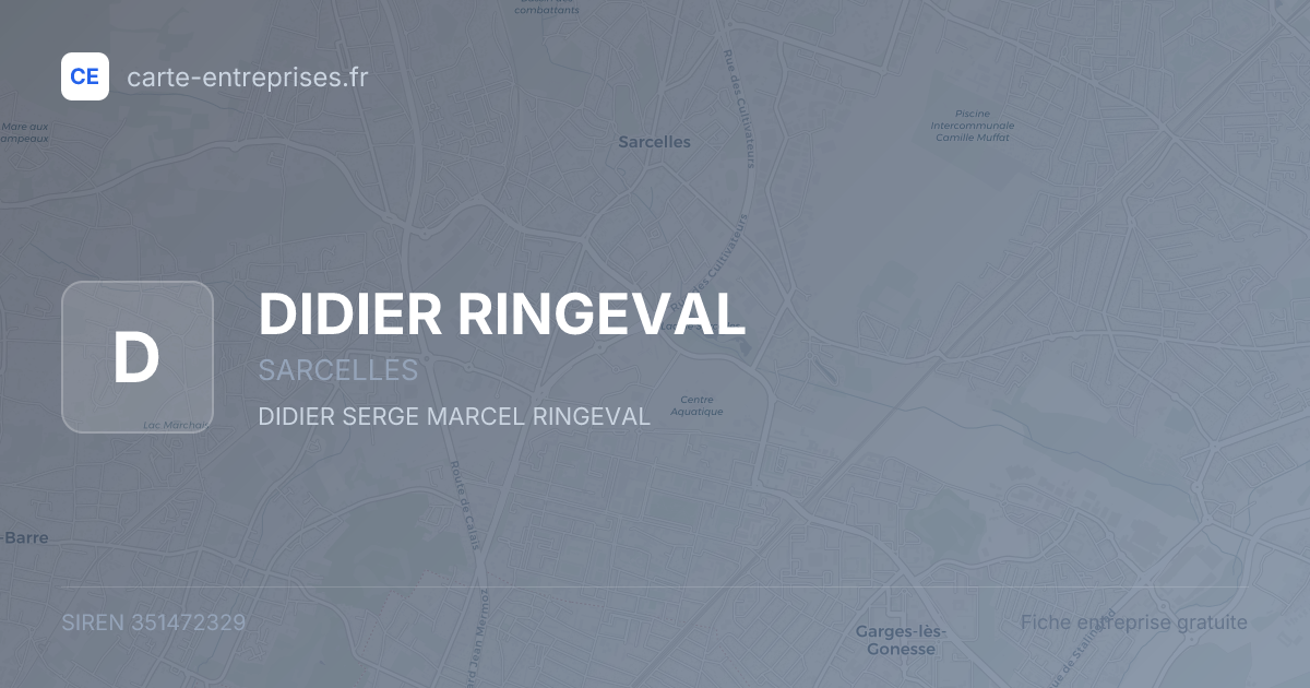 DIDIER RINGEVAL — 351472329 — fiche entreprise