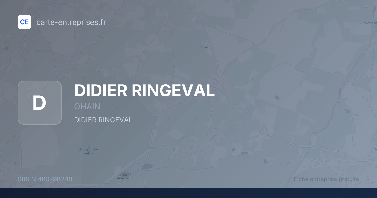 DIDIER RINGEVAL — 480798248 — fiche entreprise