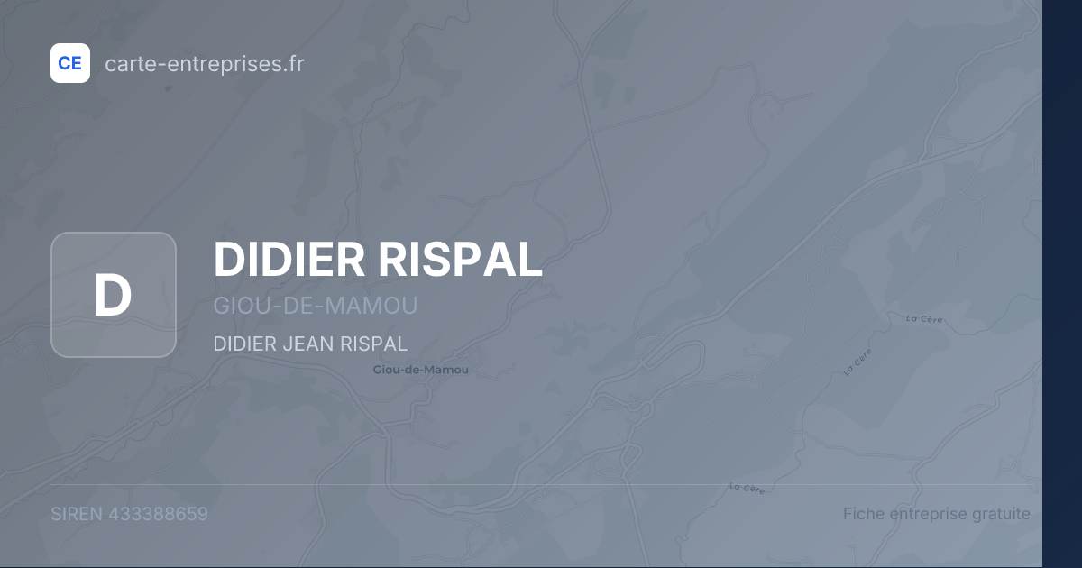 DIDIER RISPAL — 433388659 — fiche entreprise