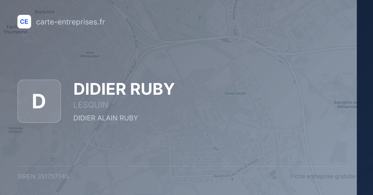DIDIER RUBY — 351757745 — fiche entreprise