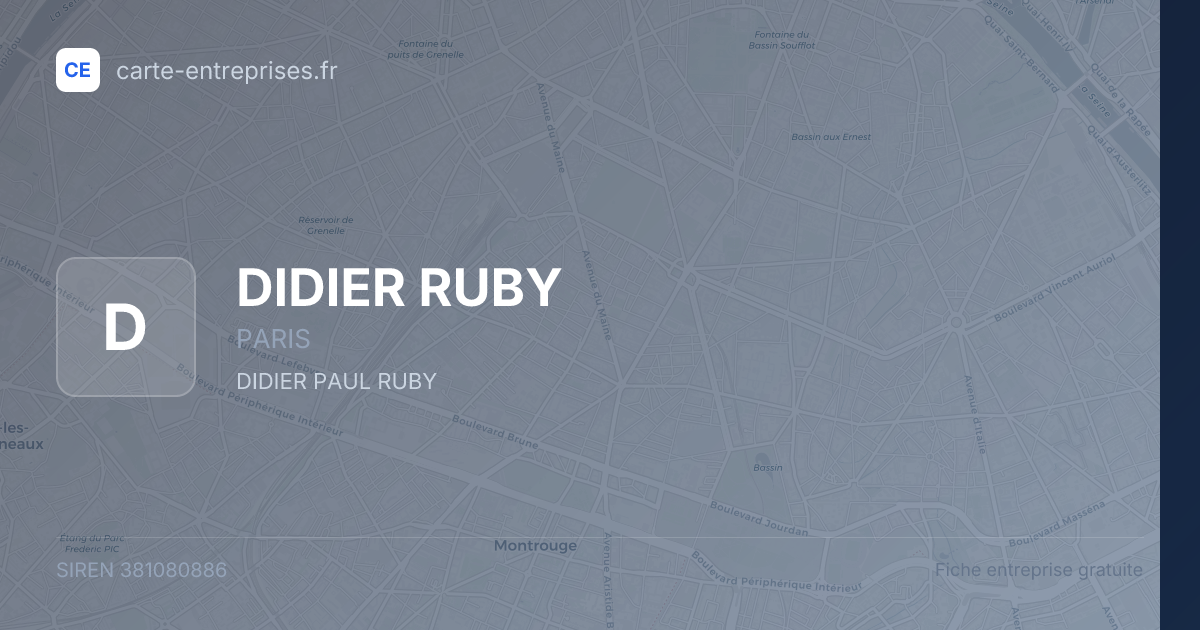 DIDIER RUBY — 381080886 — fiche entreprise