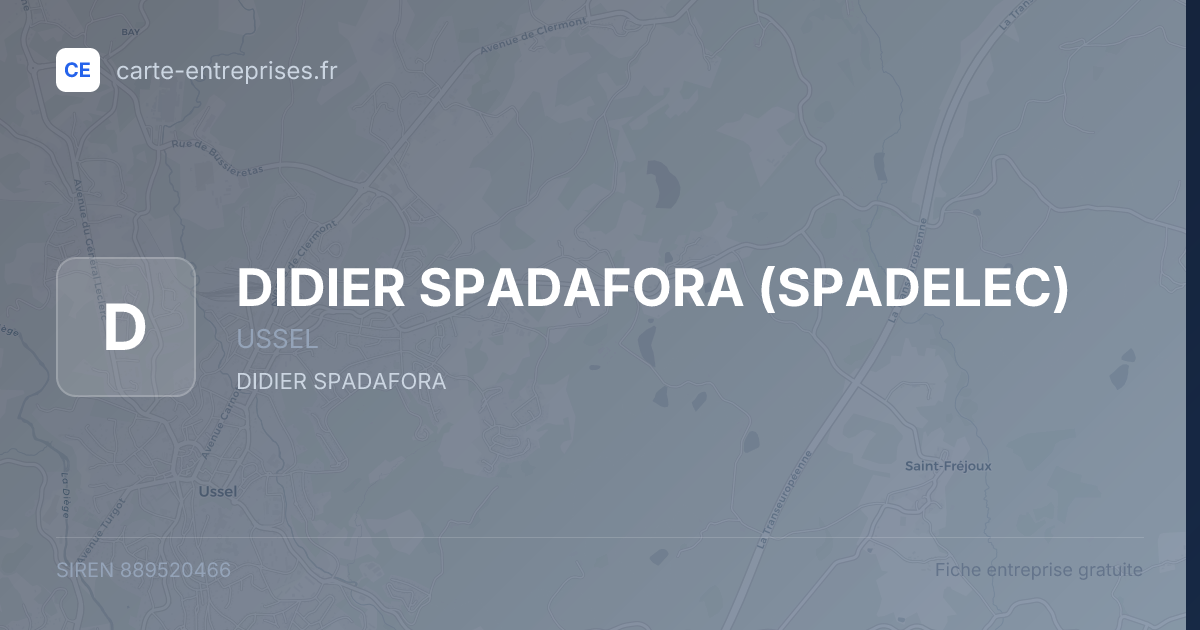 DIDIER SPADAFORA (SPADELEC) — 889520466 — fiche entreprise